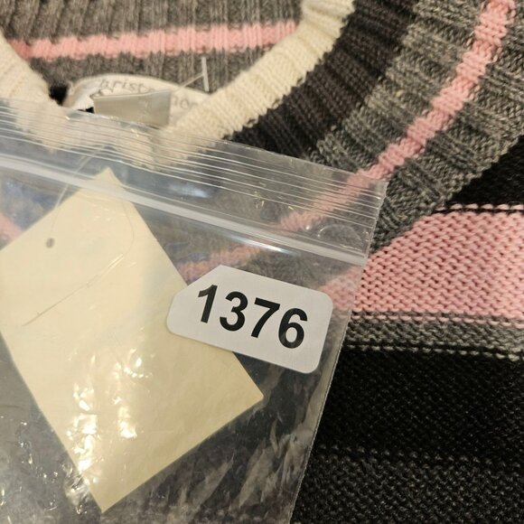 NWT Croft & Barrow Cardigan Womens L Pink Grey Striped Button Career Feminine - Picture 11 of 12